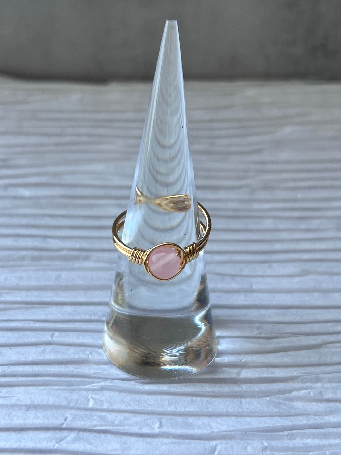 Adjustable Gold Tone Natural stone Ring