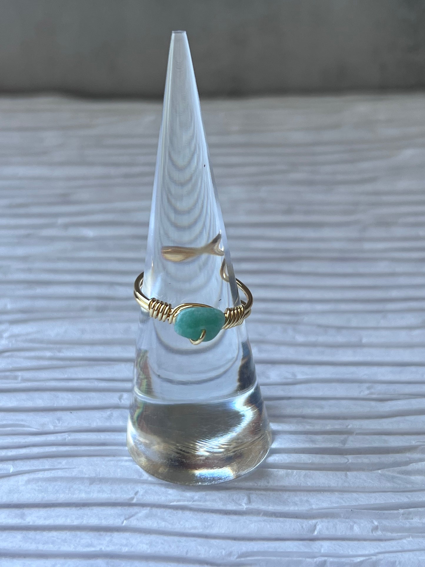 Adjustable Gold Tone Natural stone Ring