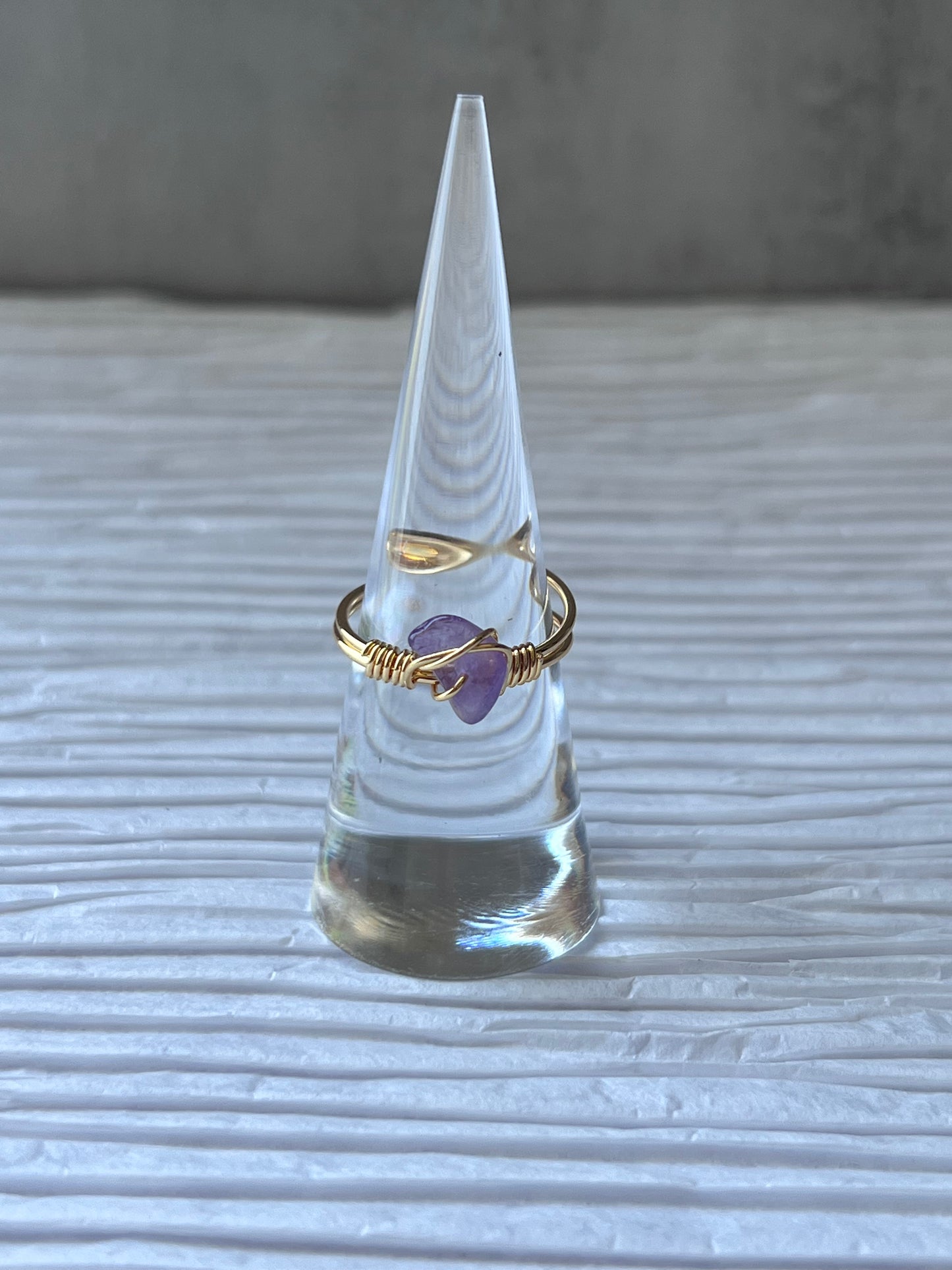 Adjustable Gold Tone Natural stone Ring